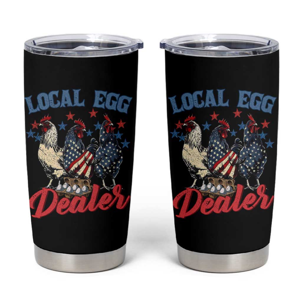 Funny Local Egg Dealer Tumbler Cup Egg Farmer American Flag Chicken Easter