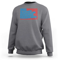 Charcoal crewneck sweatshirt with quote graphic reading 'When injustice becomes law'