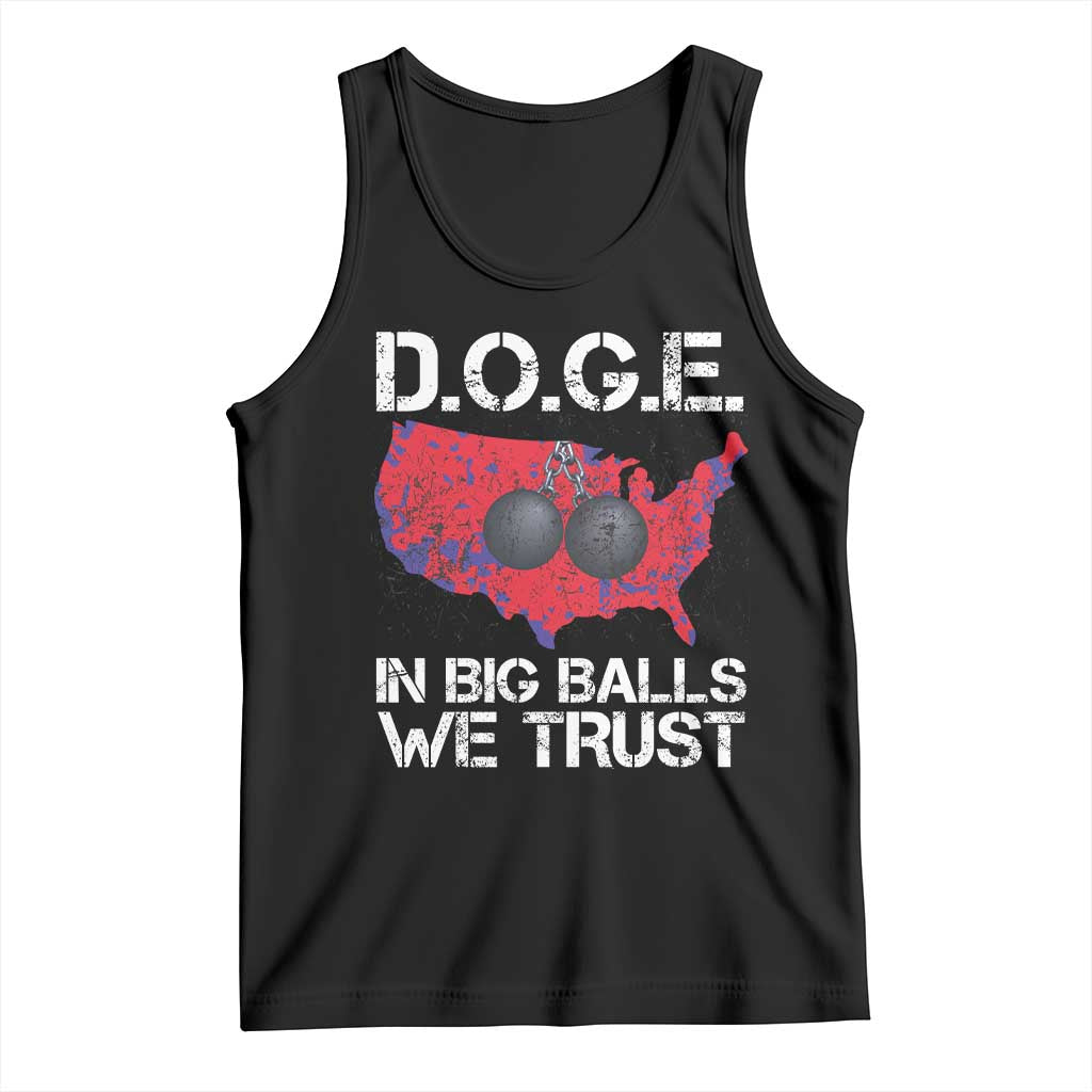 DOGE In Big Balls We Trust 2025 Tank Top Vintage American Map