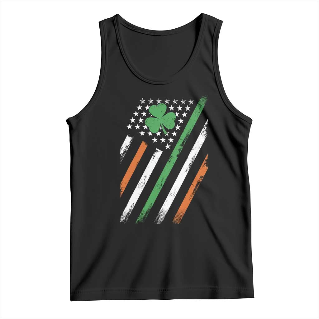Funny Irish American Flag Shamrock Tank Top