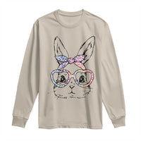 Easter Day Bunny Rabbit Face Tie Dye Glasses Long Sleeve Shirt