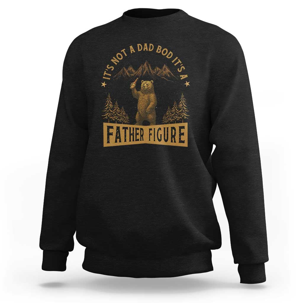 Black sweatshirt with bear graphic and “Father Figure” text on the back