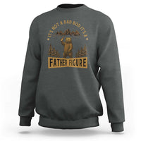 Charcoal gray sweatshirt with bear graphic and “Father Figure” text on the back