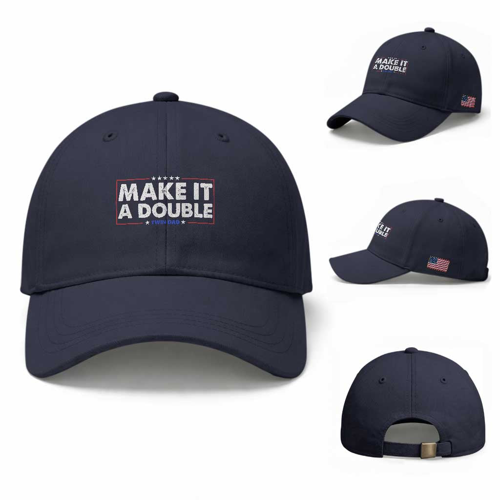 Make It A Double Twin Dad Baseball Cap Soon to Be Daddy Funny Father's Day