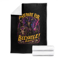 Prepare For Beeyatle Throw Blanket Funny Goat Wizard LitRPG Lover