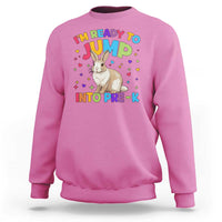 Kids sweatshirt in rose pink with rabbit “Ready to Jump into Pre-K” colorful print