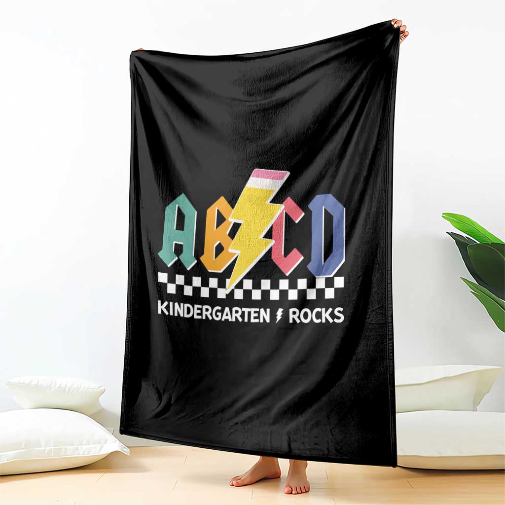 ABCD Kindergarten Rock And Roll Throw Blanket Teachers Back To School - Wonder Print Shop