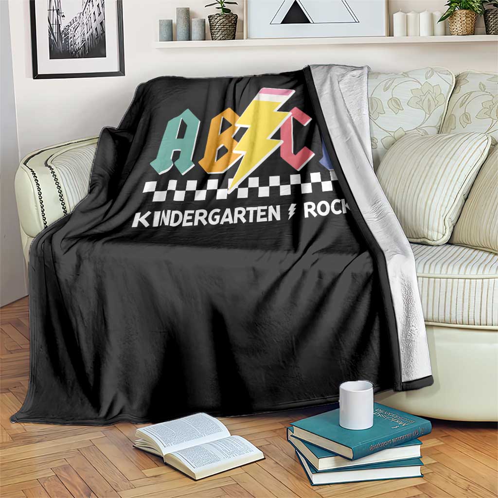 ABCD Kindergarten Rock And Roll Throw Blanket Teachers Back To School - Wonder Print Shop