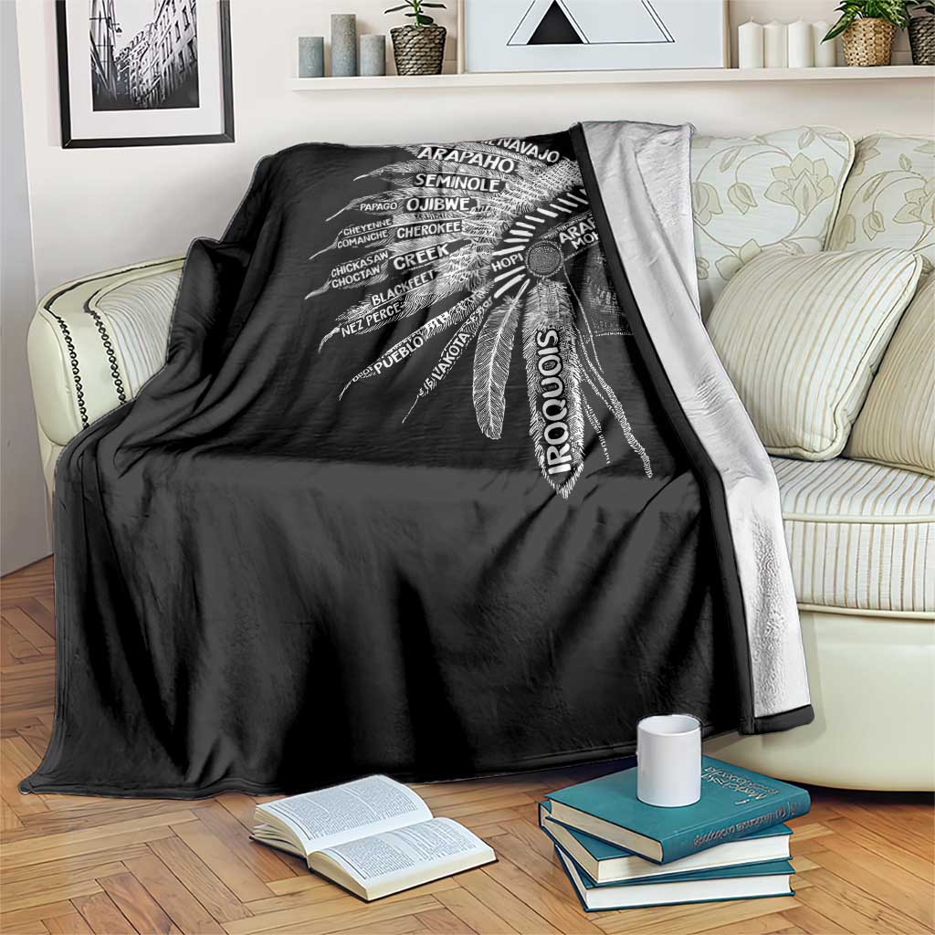 Native American Tribes Throw Blanket Vintage Indian American Chief - Wonder Print Shop