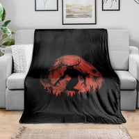 Wendigo Monster Throw Blanket Skinwalker Night Stroll Cryptid Full Moon Evil Monster - Wonder Print Shop