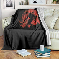 Wendigo Monster Throw Blanket Skinwalker Night Stroll Cryptid Full Moon Evil Monster - Wonder Print Shop
