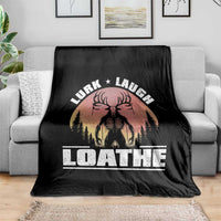 Funny Wendigo Cryptid Lurk Laugh Loathe Throw Blanket - Wonder Print Shop