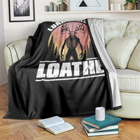 Funny Wendigo Cryptid Lurk Laugh Loathe Throw Blanket - Wonder Print Shop