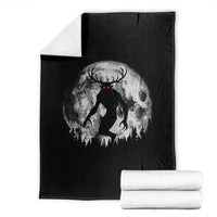 Wendigo Monster Throw Blanket Skinwalker Night Stroll Cryptid Full Moon - Wonder Print Shop