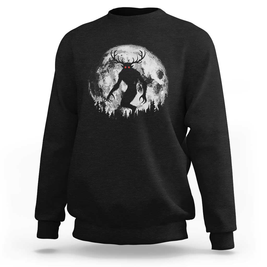 Wendigo Monster Sweatshirt Skinwalker Night Stroll Cryptid Full Moon - Wonder Print Shop
