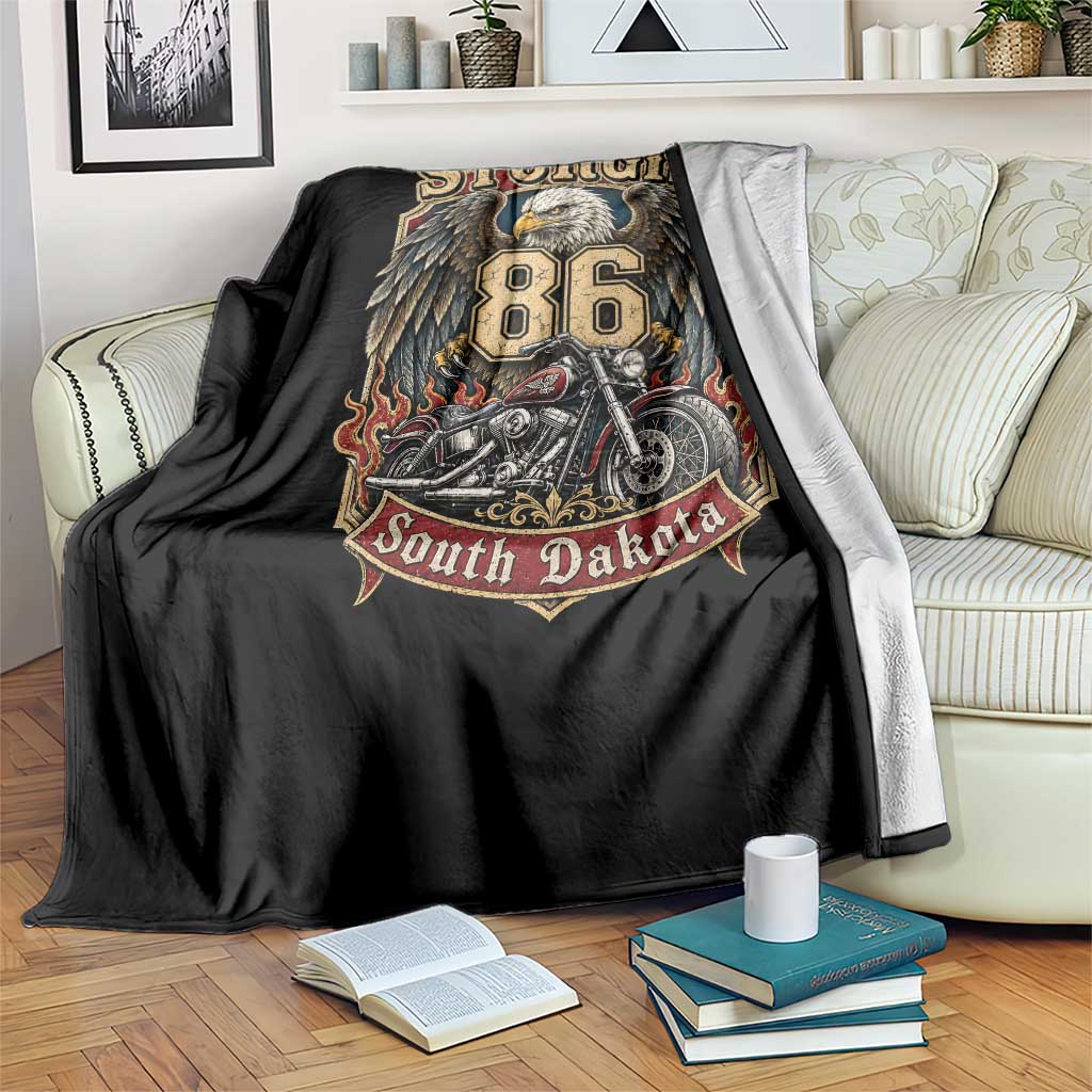 Sturgis South Dakota Motorcycle Lover Eagle 86th Anniversary Throw Blanket