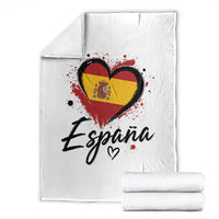 Espana Heart Spanish Flag Patriotic Spain Pride Throw Blanket