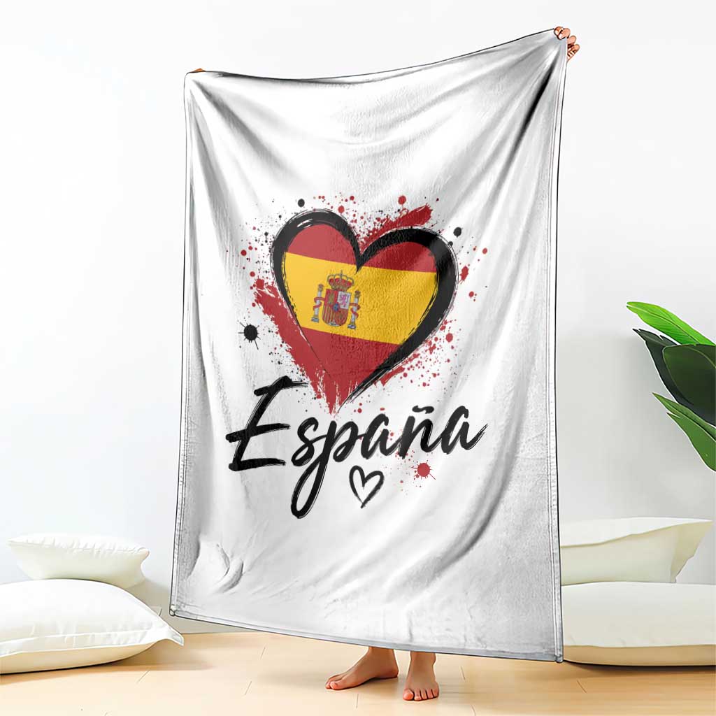 Espana Heart Spanish Flag Patriotic Spain Pride Throw Blanket