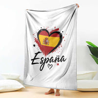 Espana Heart Spanish Flag Patriotic Spain Pride Throw Blanket