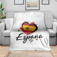 Espana Heart Spanish Flag Patriotic Spain Pride Throw Blanket