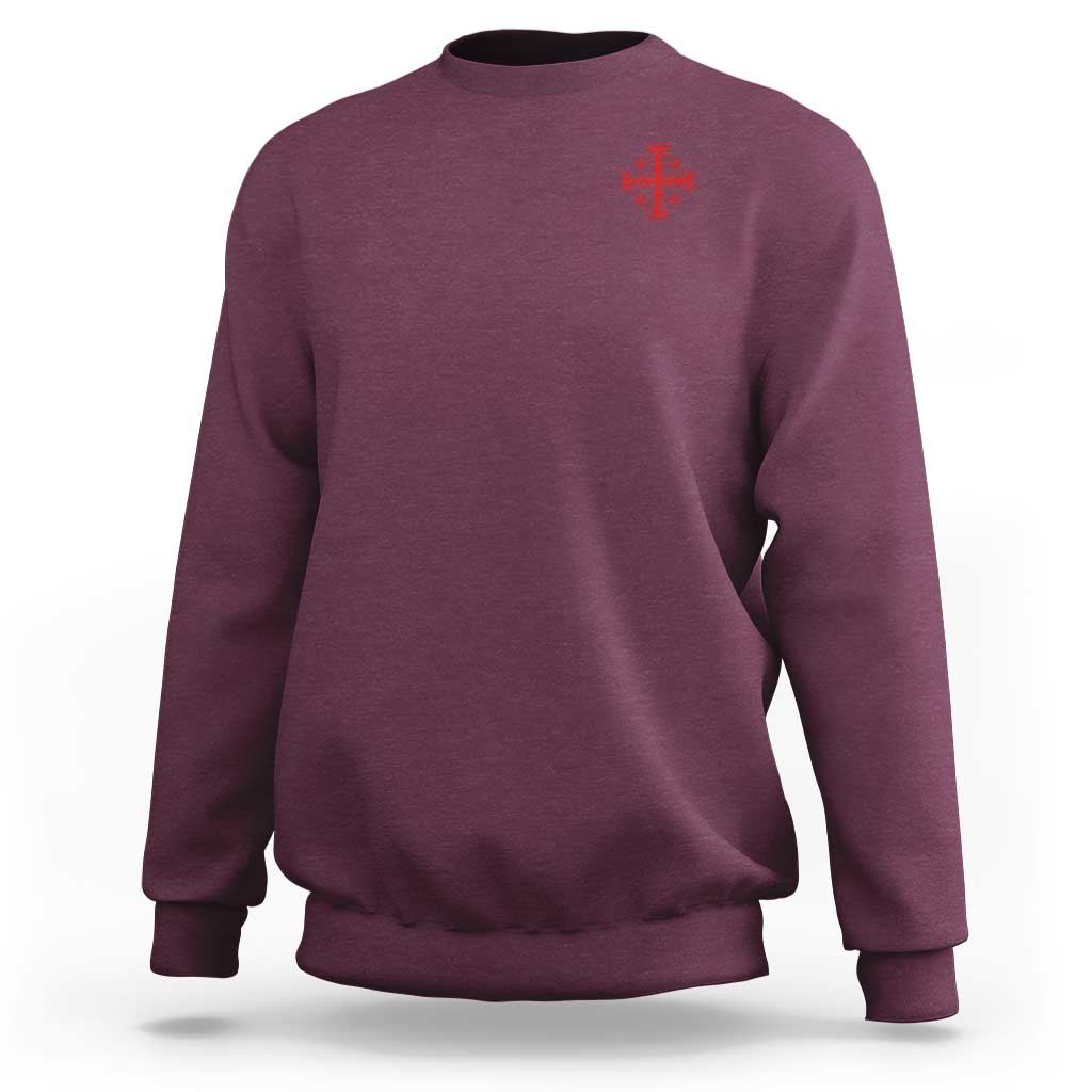 Vintage Catholic Knight Templar Jerusalem Cross Sweatshirt