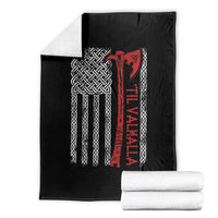 Viking Til Valhalla Throw Blanket Norse Mythology Axe Celtic Knot USA Flag - Wonder Print Shop