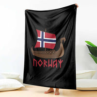 Boat Norwegian Flag Norway Viking Ship Norway Throw Blanket