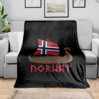 Boat Norwegian Flag Norway Viking Ship Norway Throw Blanket