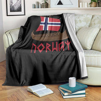 Boat Norwegian Flag Norway Viking Ship Norway Throw Blanket
