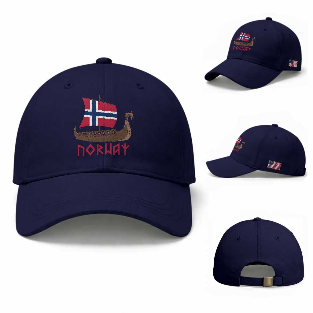 Boat Norwegian Flag Norway Viking Ship Norway Baseball Cap