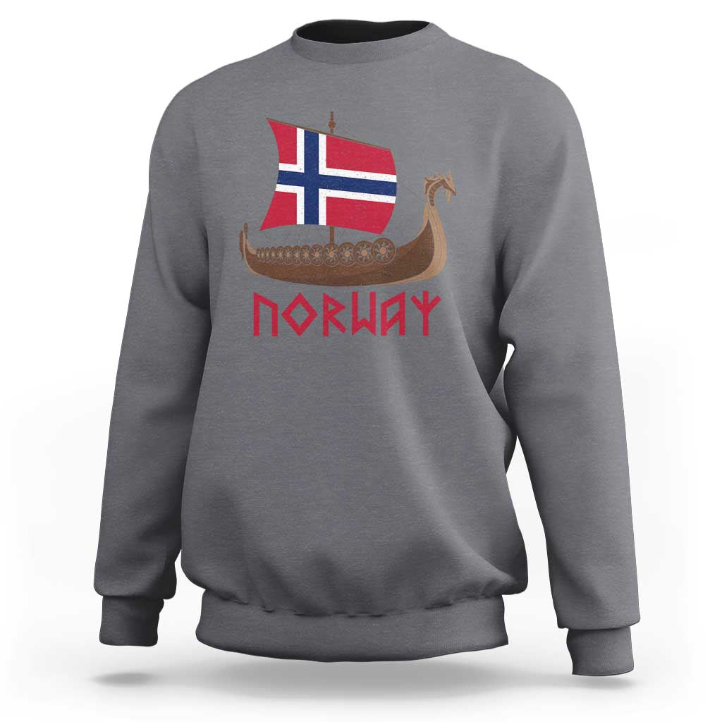 Boat Norwegian Flag Norway Viking Ship Norway Sweatshirt