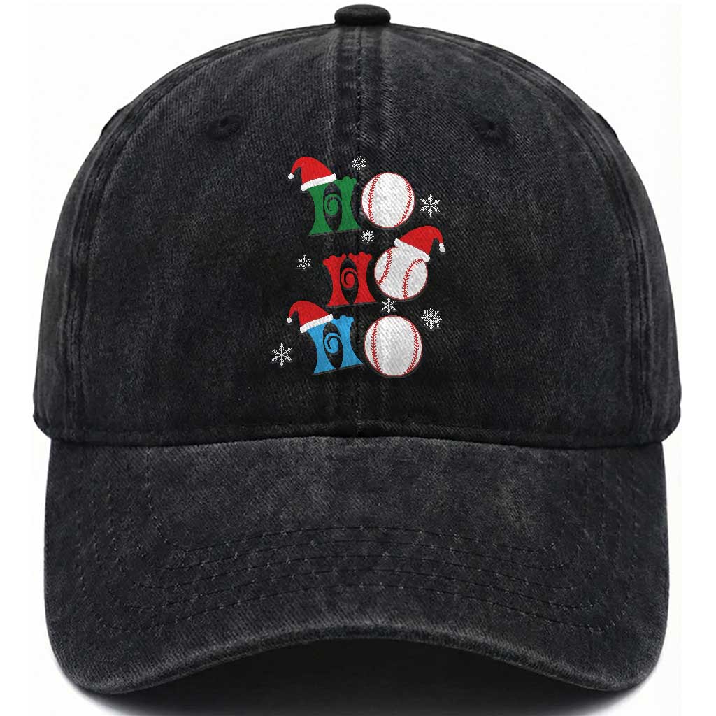Funny Christmas Baseball Washed Cotton Baseball Cap Triple Ho Sport Santa Hat