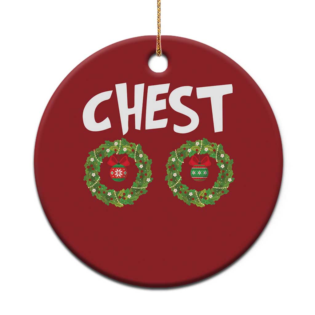 Funny Xmas Couple Christmas Ornament Chest Nuts Bauble Xmas Wreath - Wonder Print Shop