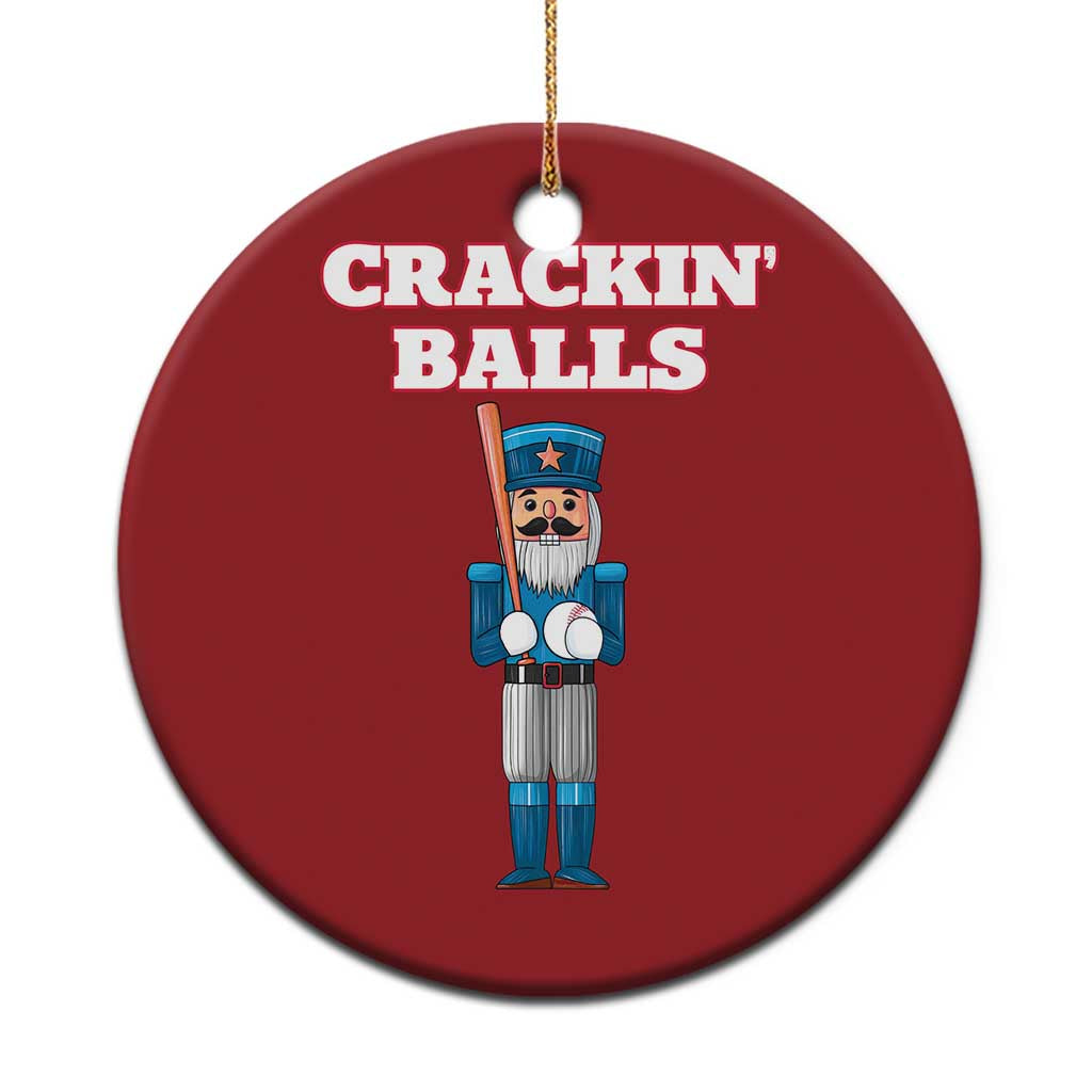 Funny Nutcracker Baseball Christmas Ornament Crackin' Balls Baseball Players - Wonder Print Shop