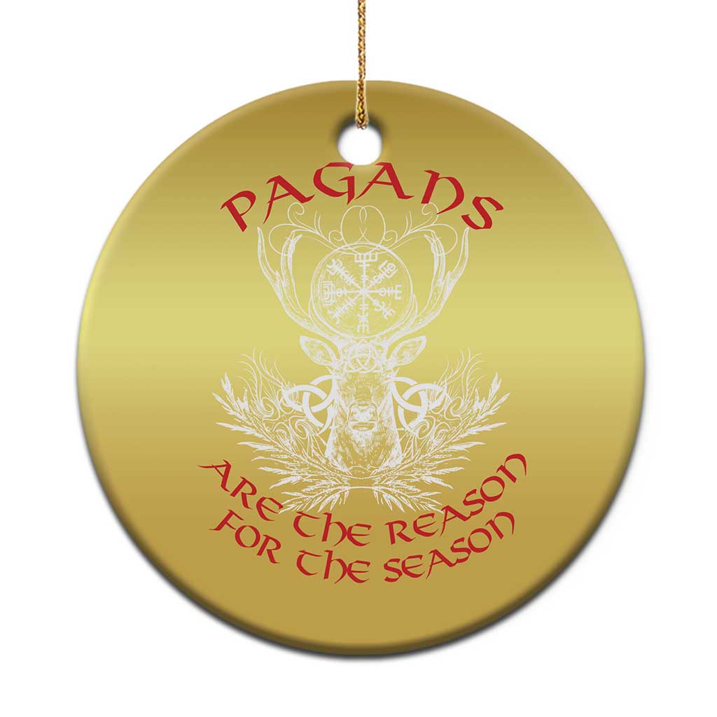 Pagans Are The Reason For The Season Christmas Ornament Yule Pagan Xmas Vegvisir Symbol - Wonder Print Shop