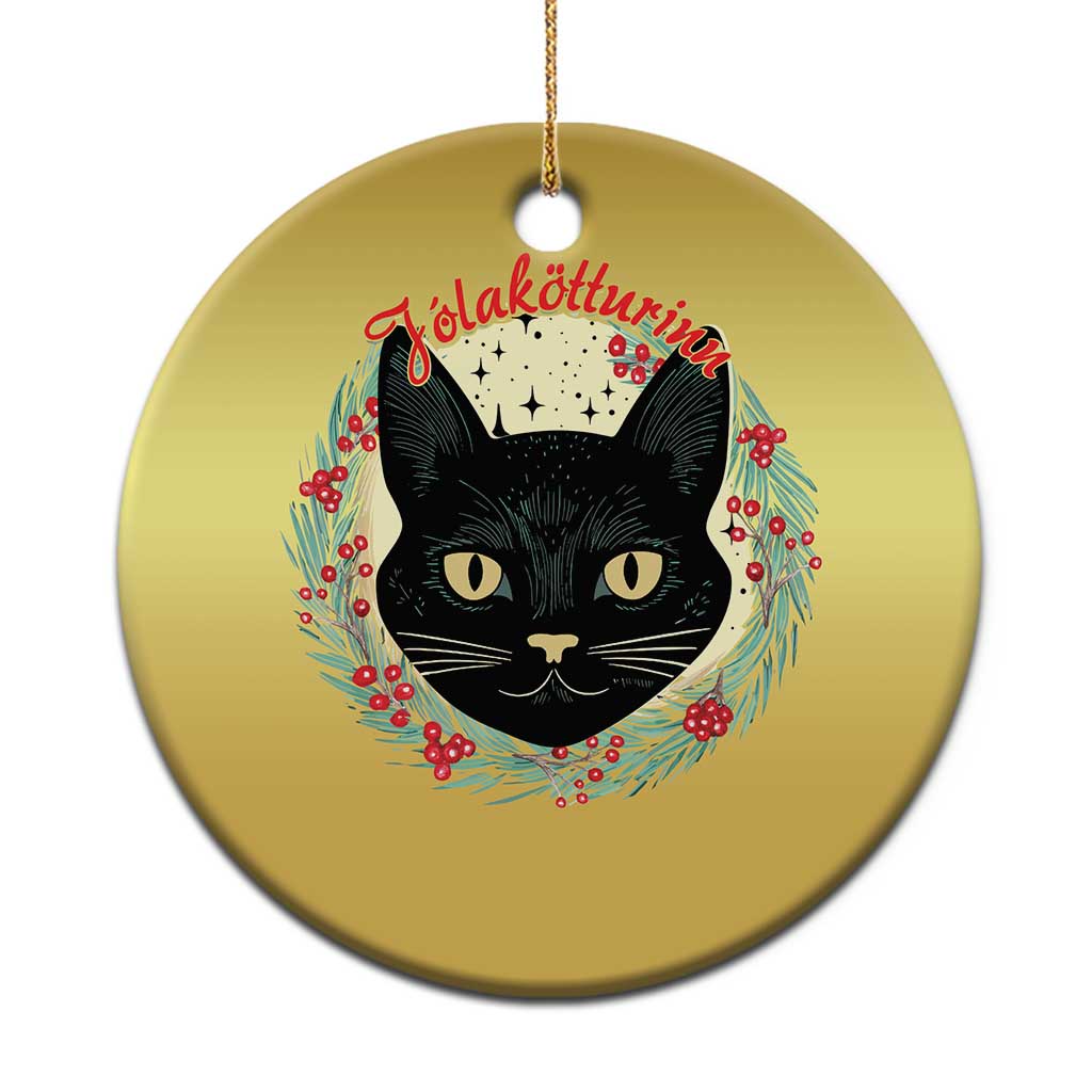 Funny Yule Cat Christmas Ornament Jólakötturinn Yule Xmas Black Cat - Wonder Print Shop