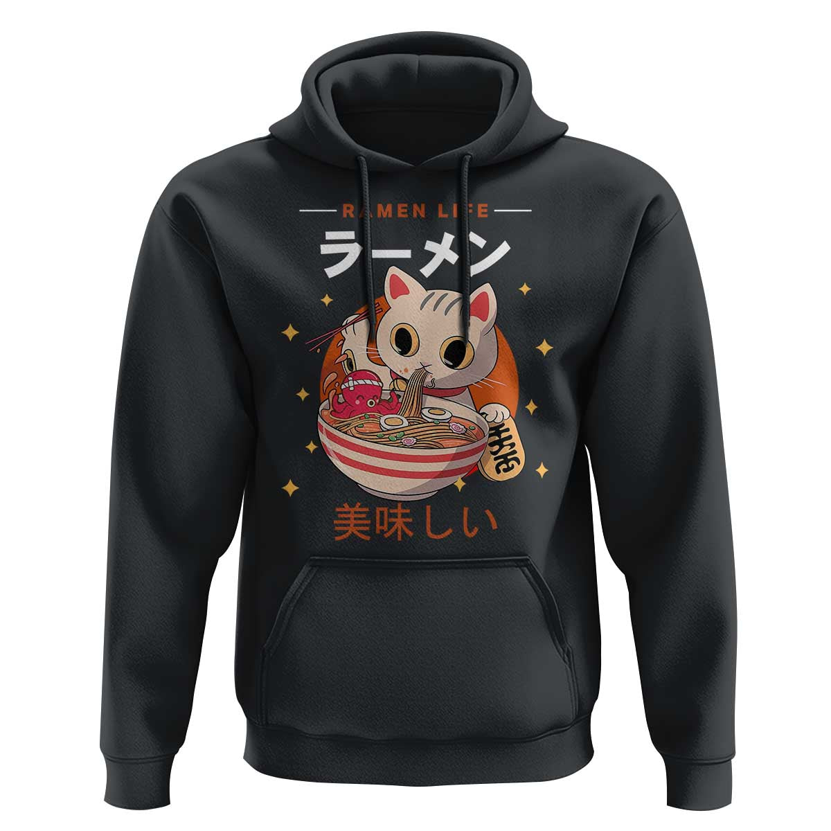 Funny Japanese Kawaii Cat Neko Ramen Hoodie