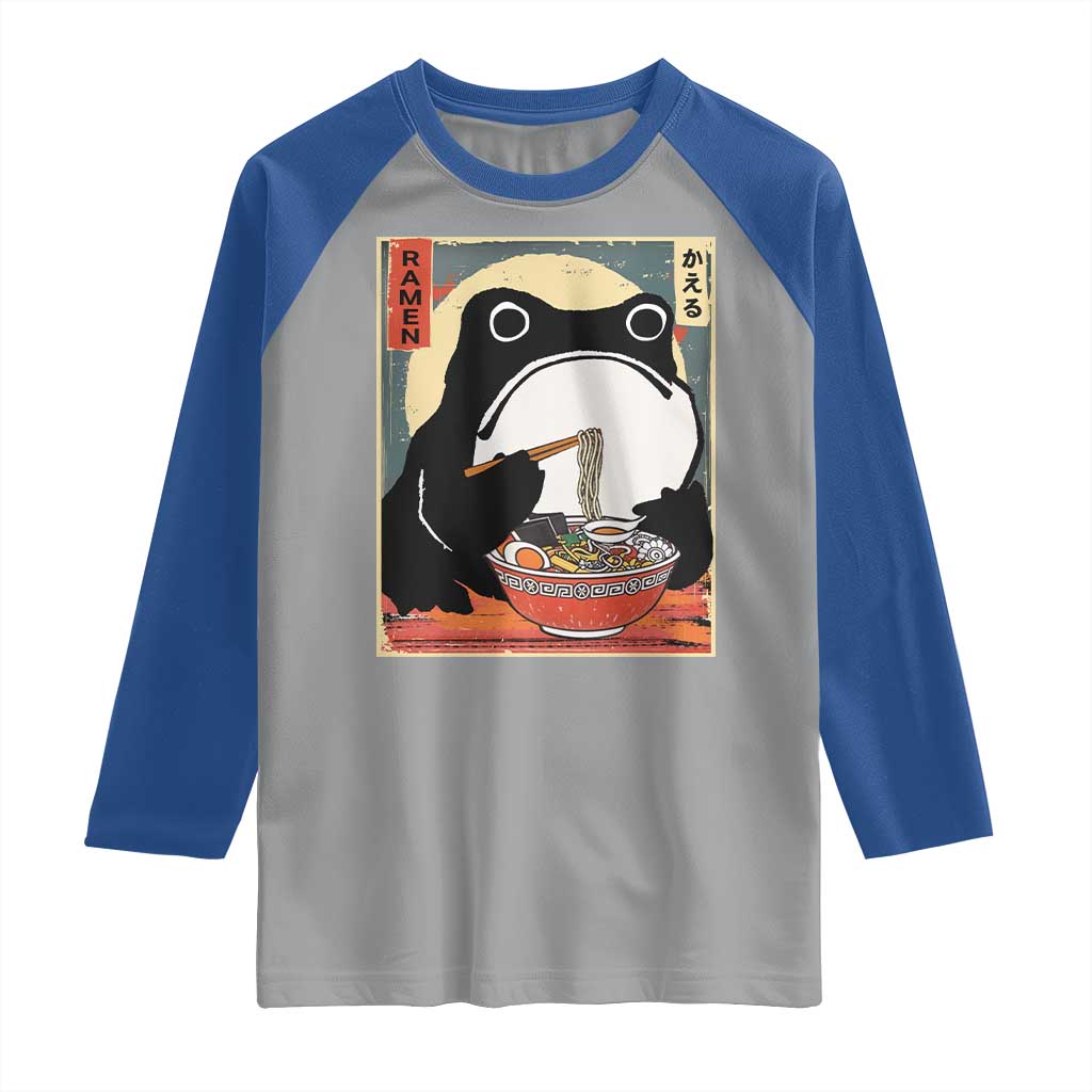 Funny Frog Ramen Japanese Kawaii Anime Raglan Shirt