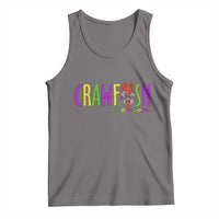 Gray sleeveless tank top with "Crawfish Season" crawfish graphic