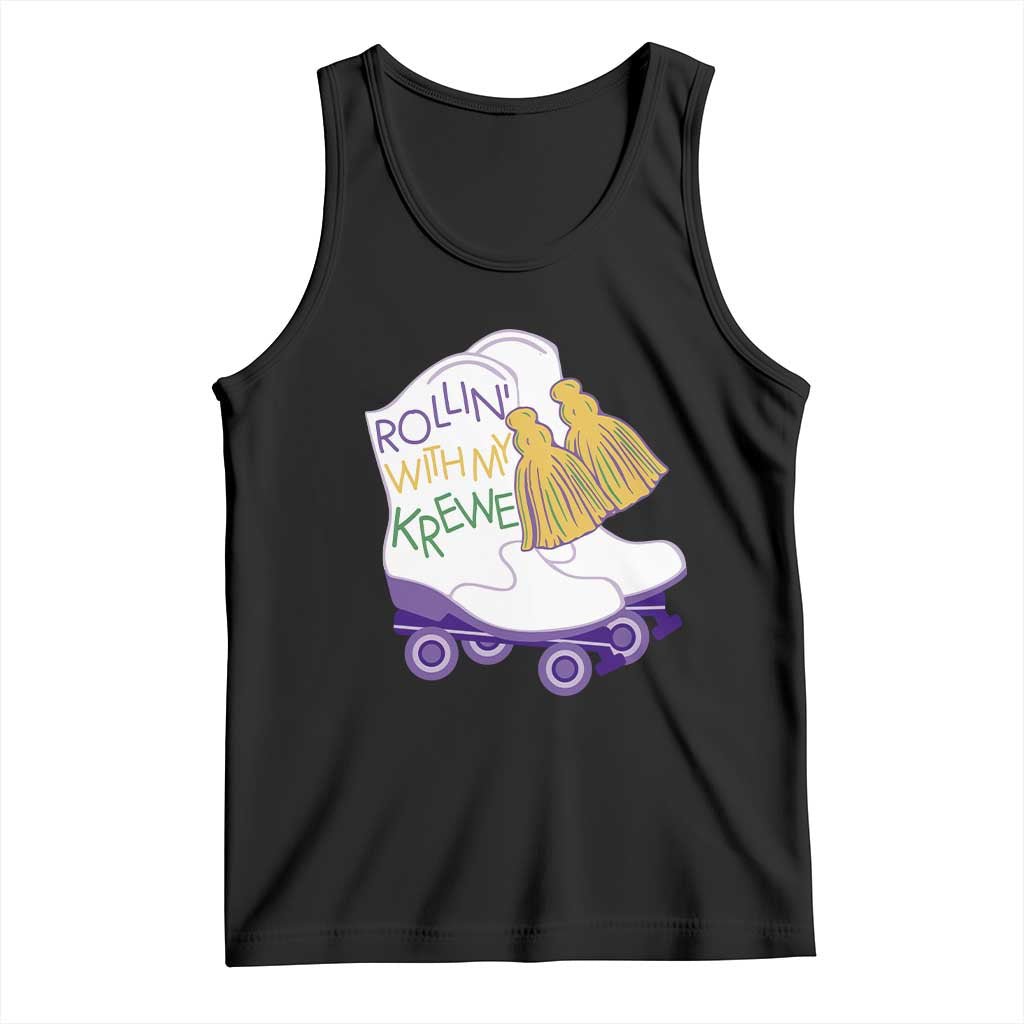 Funny Mardi Gras Tank Top Rollin' With My Krewe Marching Boots Carnival Party