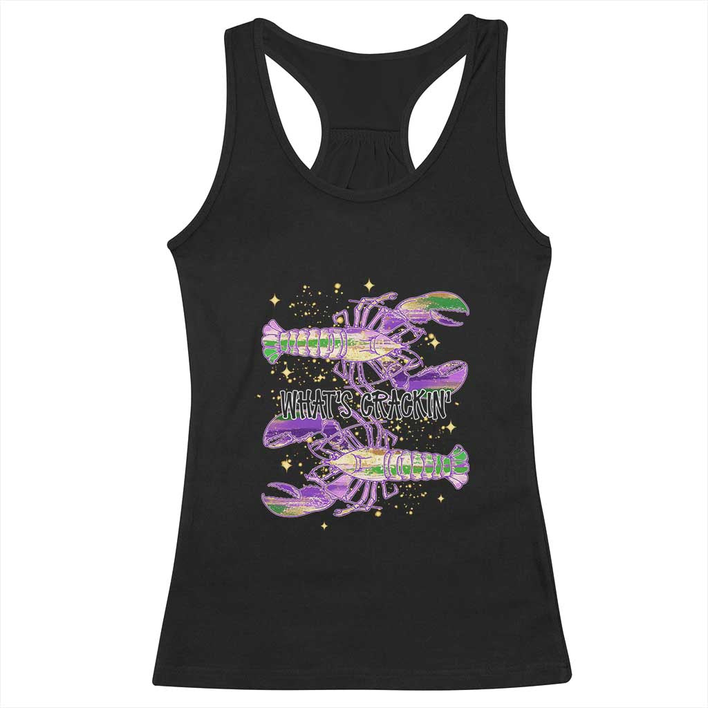 Funny Cajun Crawfish Boil Mardi Gras Racerback Tank Top What's Crackin