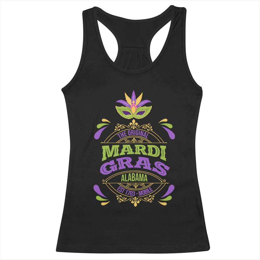 Funny The Original Mardi Gras Mobile Alabama Est 1703 Racerback Tank Top