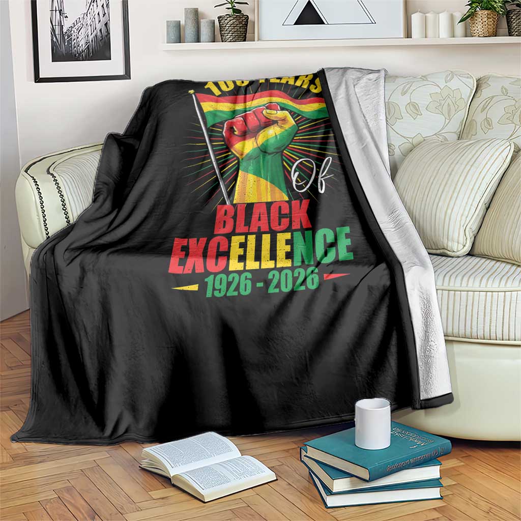 100 Years Of Black Excellence Throw Blanket Centennial Black History Month