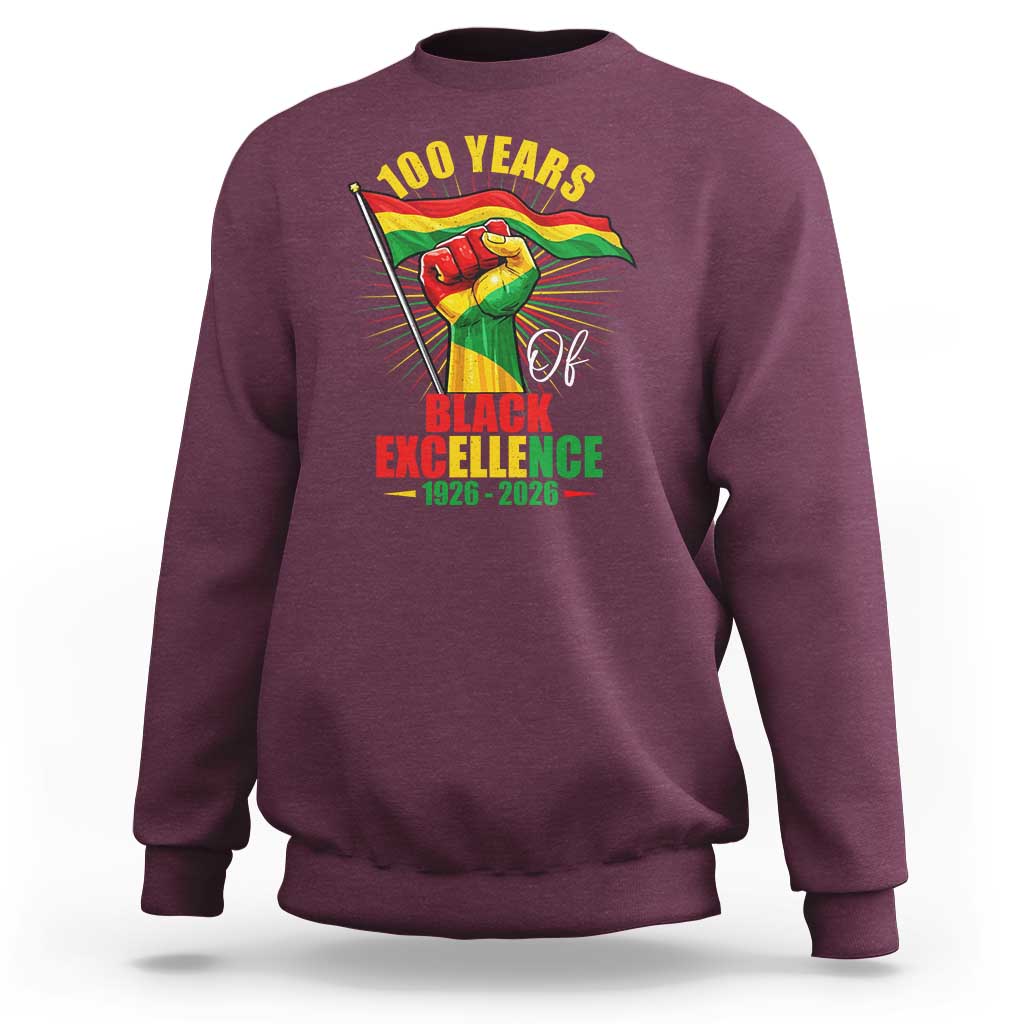 100 Years Of Black Excellence Sweatshirt Centennial Black History Month