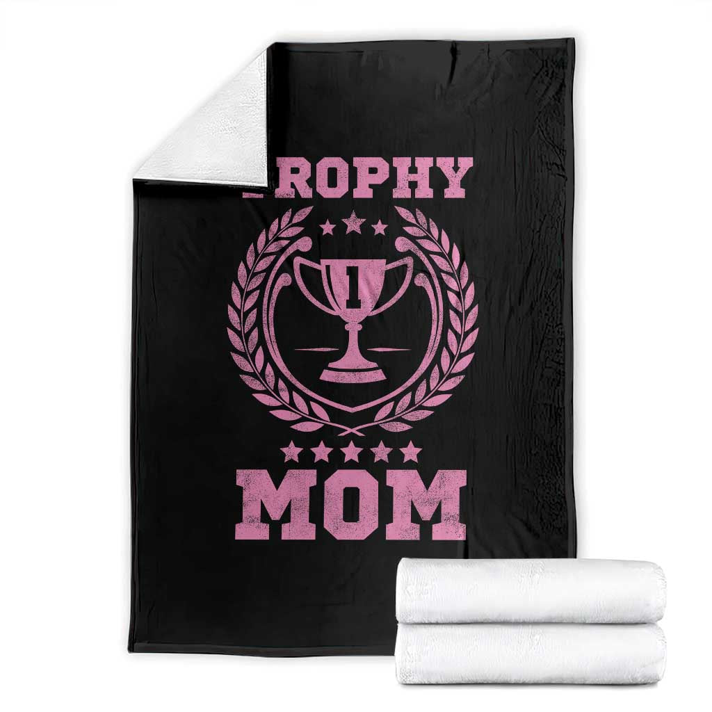 Trophy Mom Throw Blanket Number One Mama Funny Mother's Day