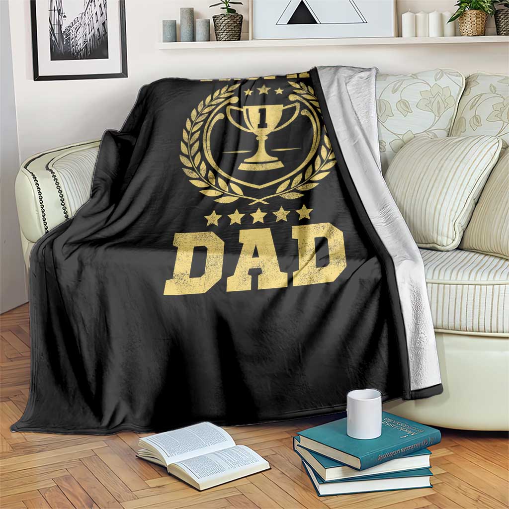 Trophy Dad Throw Blanket Number One Daddy Funny Dad Joke