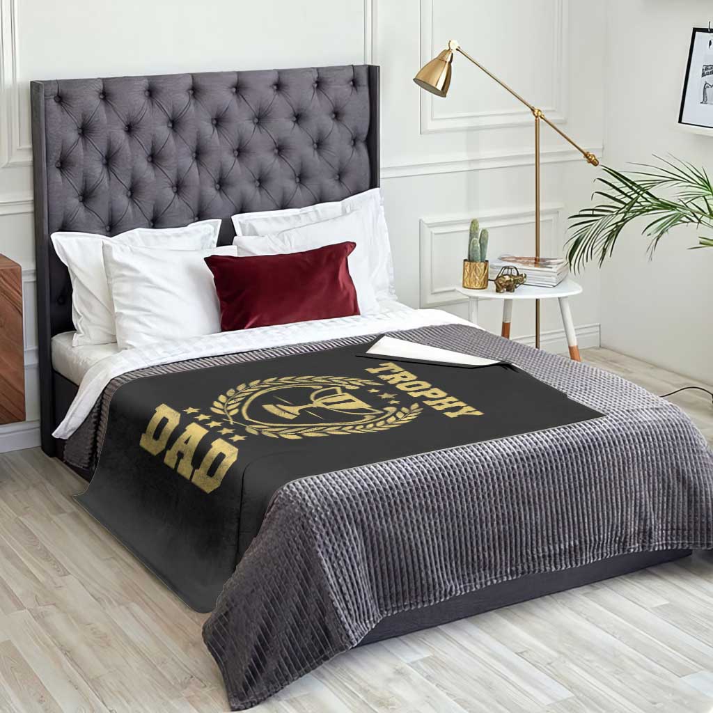 Trophy Dad Throw Blanket Number One Daddy Funny Dad Joke