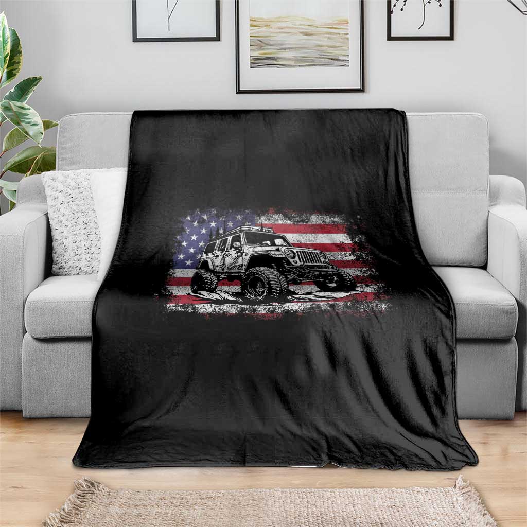 American Flag UTV Side By Side SXS Off Road Car Throw Blanket - Wonder Print Shop