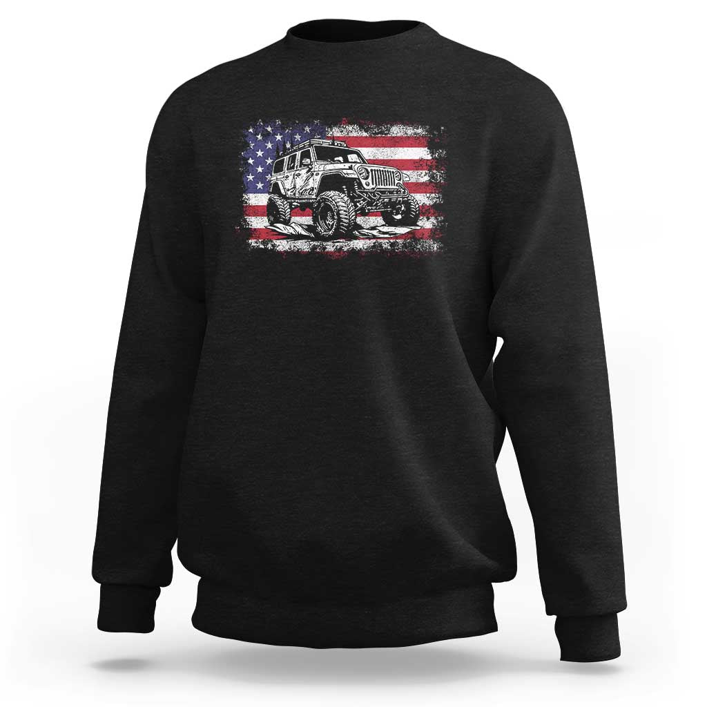 American Flag UTV Side By Side SXS Off Road Car Sweatshirt - Wonder Print Shop