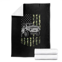 Camouflage American Flag UTV Side By Side SXS Off Road Car Throw Blanket - Wonder Print Shop